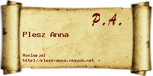 Plesz Anna névjegykártya