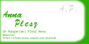 anna plesz business card